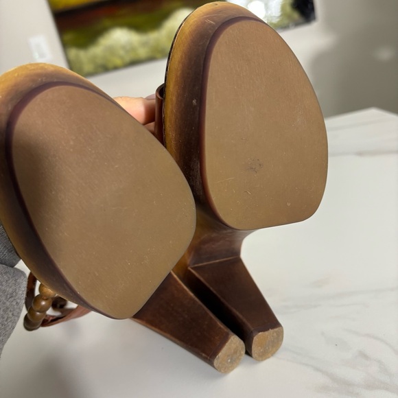 Ugg Brown Platform Leather Sandals Sz 8 - Picture 7 of 11